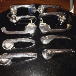 Old School Vintage Automotive Car Door And Window Handles 1960s 1970s Solid Chrome!