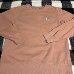 The North Face Dusty Rose Pullover crew neck sweat shirt. Cotton blend. Sz S