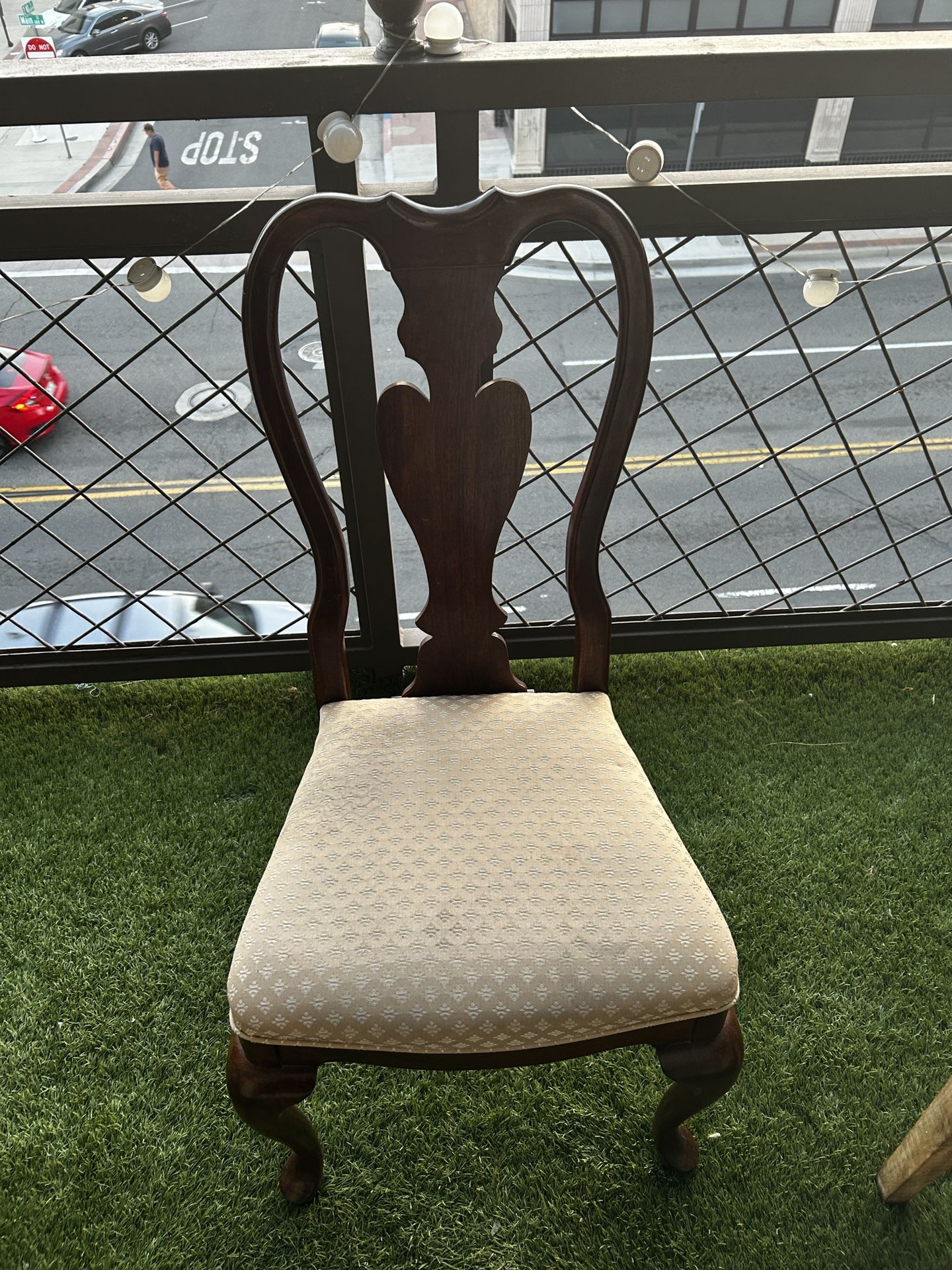 Vintage Dining Chair with Upholstered Seat.