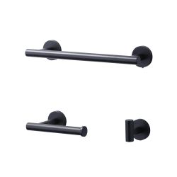 3-Pieces Bathroom Hardware Set in Matte Black