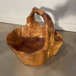 Gorgeous hand-carved wooden basket