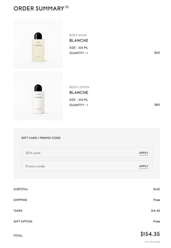 BYREDO BLANCHE Body wash and lotion set