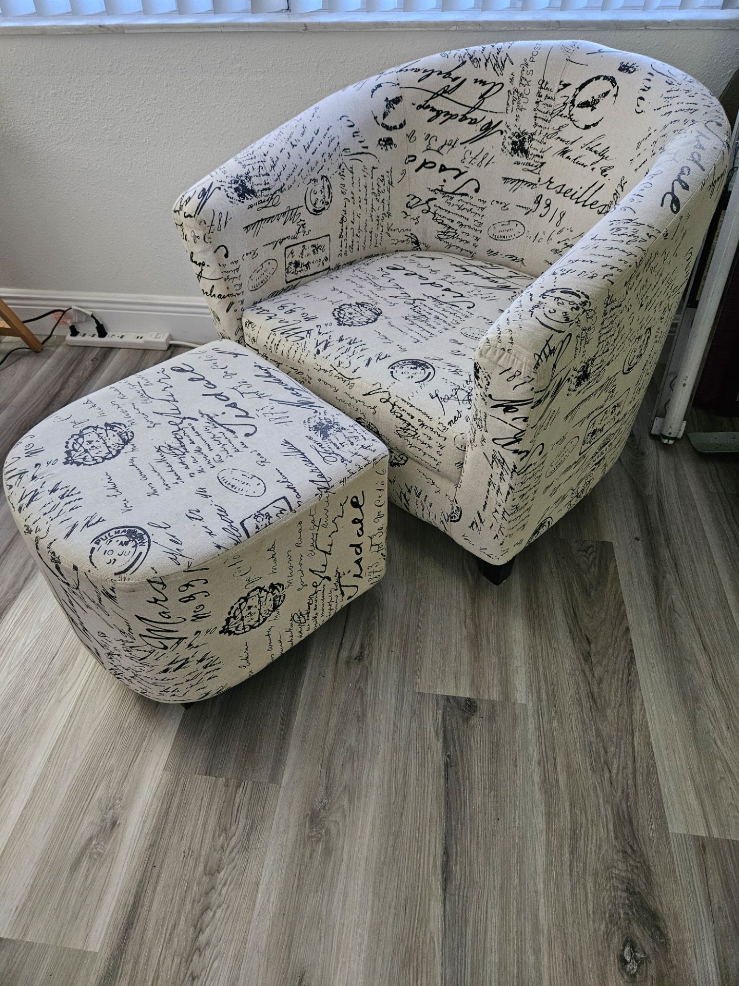 French lounge chair and otterman