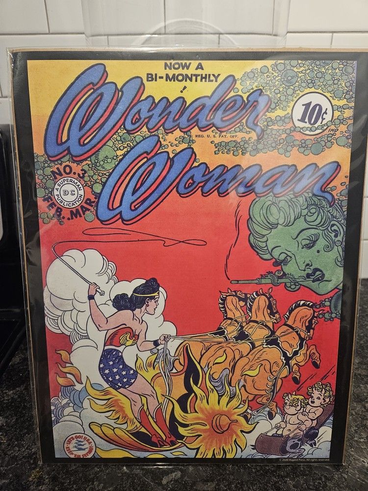 VINTAGE WONDER WOMAN COMIC BOOK COVER PRINT