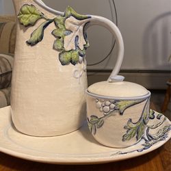 Pitcher,Serving platter, Sugar cup set
