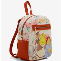 Shrek, Fiona, Donkey and Puss in Boots Floral Mini Backpack