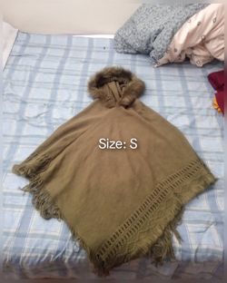 Brown Poncho With Hood