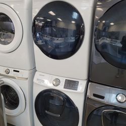 Samsung AddWash Front Loading Washer And Stackable Gas Dryer Set 