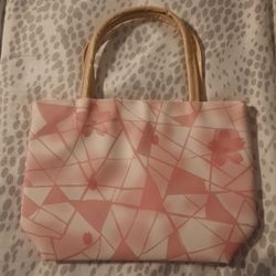 Pink/Tan  Mini Tote Bag 