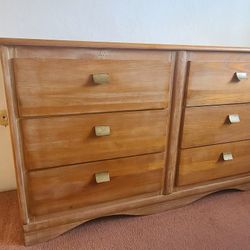 Vintage Solid Wood Dresser & Headboard