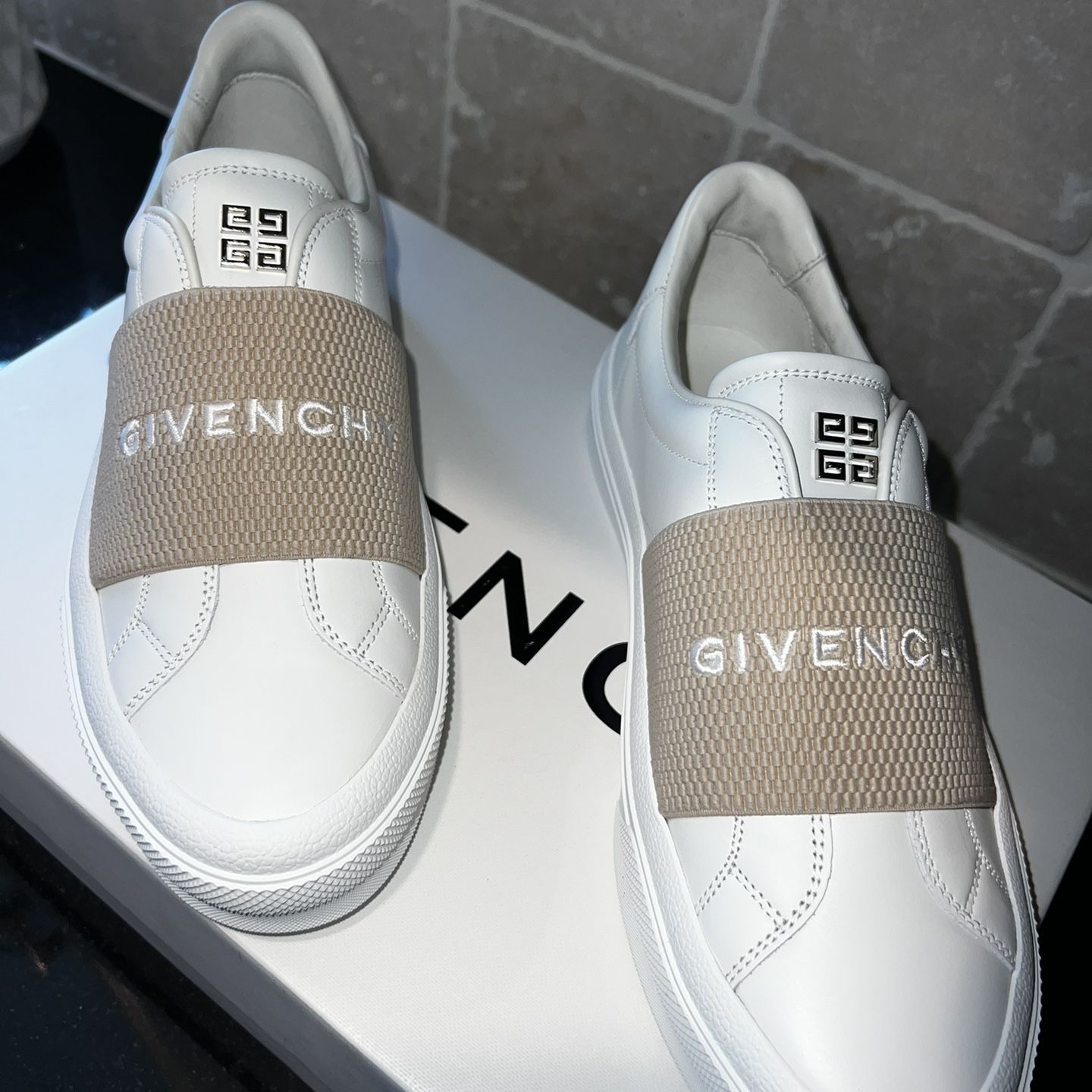 Givenchy City Court Leather Slip-on Sneakers 