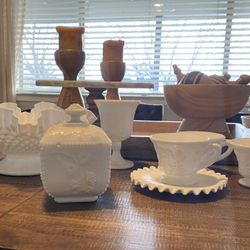 Assorted Milk Glass 