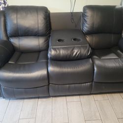 2 Recliner Black Couches 