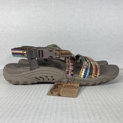 NEW Skechers Reggae Sew Me Size 8 Womens Sandals Beige Athletic Outdoor Strappy NWT