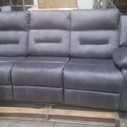 New 3 Seater Sofa With 2 Manual Recliner 