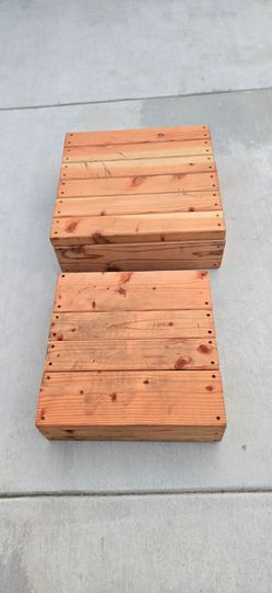Homemade Redwood Stepping Box For Exercise. Both For $40.