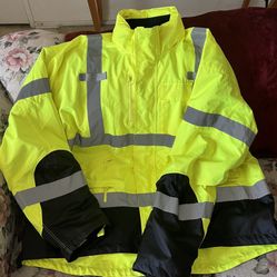 Hi-Vis Rain Parka with Removable Lining. 3XL. 