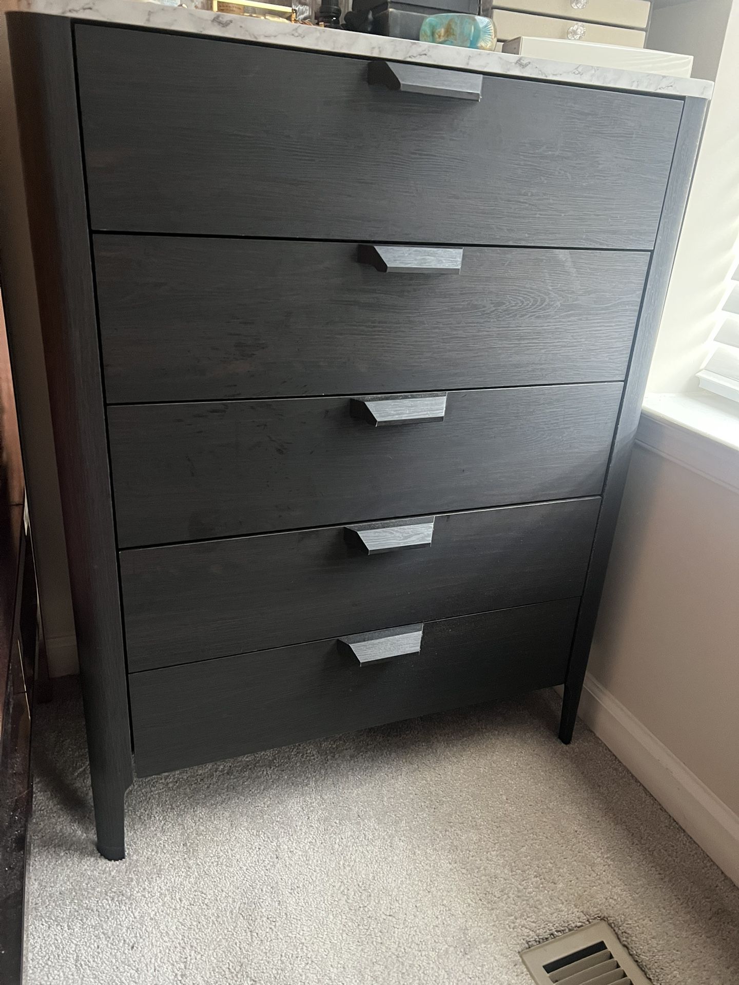 Brown and Marble 5 Chest Dresser