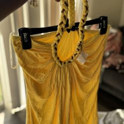 Sky Yellow Halter Top Size L. NEW