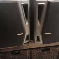 ⭐️Aiwa Stereo Speaker System Pair⭐️Model SX-NA54⭐️Removable Grill⭐️WORKING⭐️