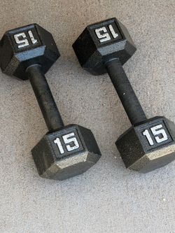 2 - 15lb dumbbells