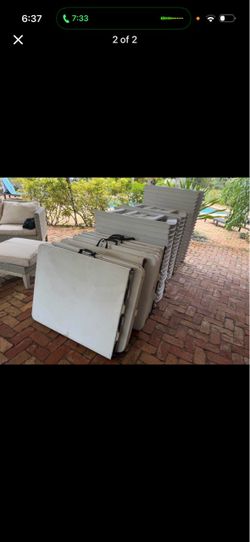 Folding Tables Set – White Plastic