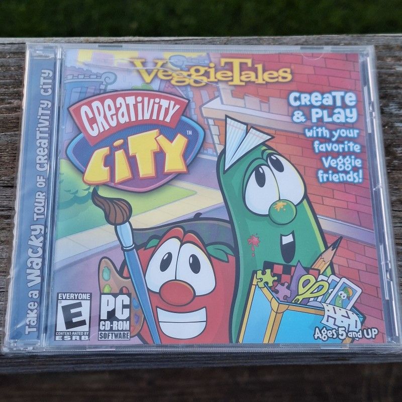 VeggieTales Creativity City PC Game CD Rom Big Idea Bob Larry Educatuonal Christian