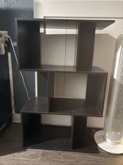 Black geometric bookcase