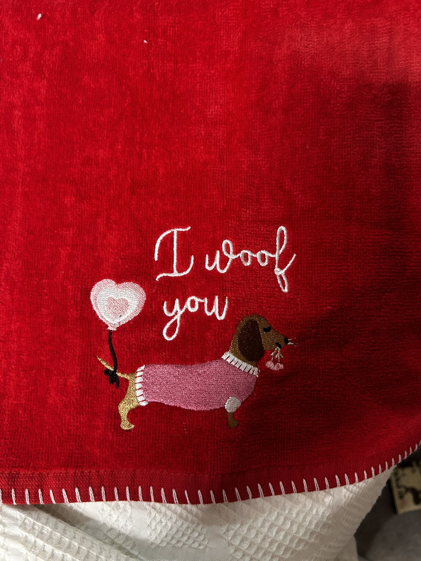 Red Terry apron - Handmade 