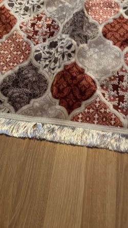 Moroccan Patchwork Area Rug with Fringe