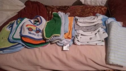 Baby bibs, burp, and wash cloths