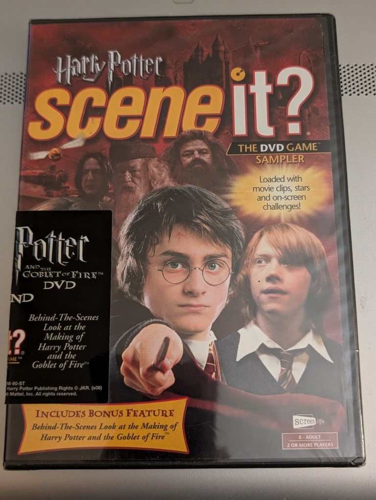 NEW SEALED Harry Potter Scene It? The DVD Sampler. Loaded With Movie Clips, Stars And On Screen Challenges! Bonus: Behind The Scenes Look At The Makin