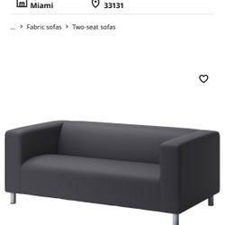 IKEA KLIPPAN Loveseat – Scandinavian Modern Sofa – Dark Gray – Excellent Condition 