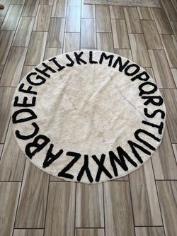 Round Alphabet Kids Area Rug