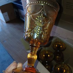 ** FORTESSA DEBUTANTE AMBER GOBLET DRINKING GLASSES  10OZ