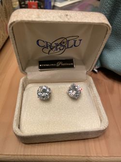 Crislu Sterling Platinum Earrings