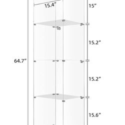 Glass 3-Shelf Cabinet With Door