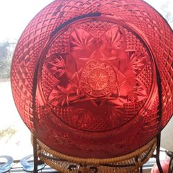 Antique Ruby Red  Dishes By Cristal D Arques_Durand  10" Dinner Plates  6 Dinner Plates