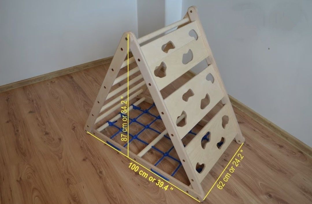 Wooden Climbing Triangle with slide