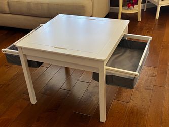 Kids Construction Play Table with Storage (White)