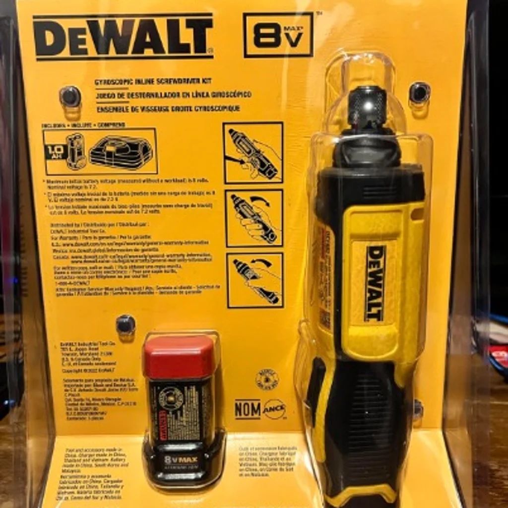 DEWALT 8V MAX Cordless Screwdriver, Gyroscopic, Rechargeable, Battery Included