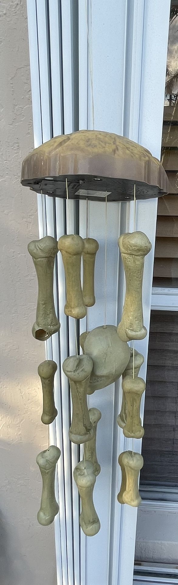 Gemmy Wind Chime Skull Bone Halloween Prop Light VTG Outdoor