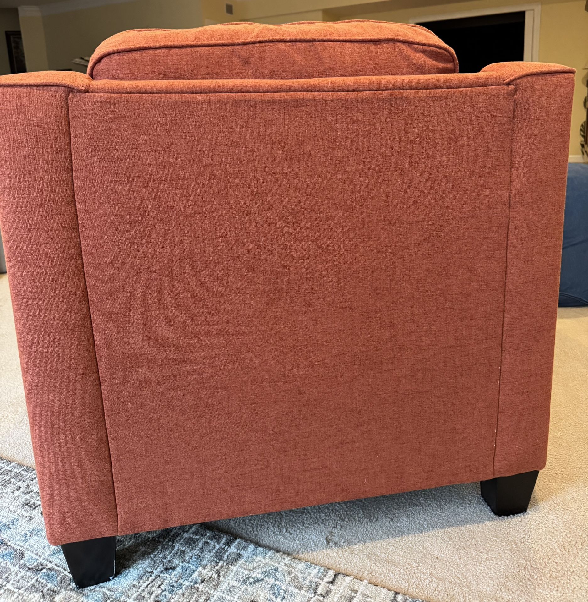 Upholstered Burnt Orange Accent Chair