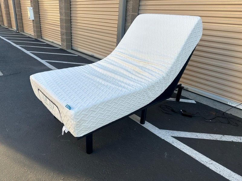 Adjustable bed frame base twin xl size with mattress/ cama tamaño individual ajustable, con colchon.