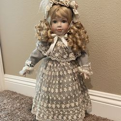 Collectors Porcelain Doll With Stand