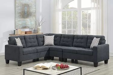 New Grey Reversible Sectional Sofa