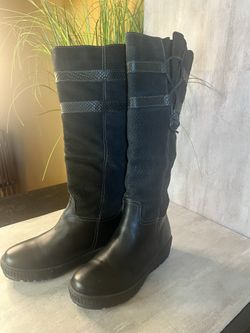OTBT “Move On” Black Leather Suede Cold Weather Boots