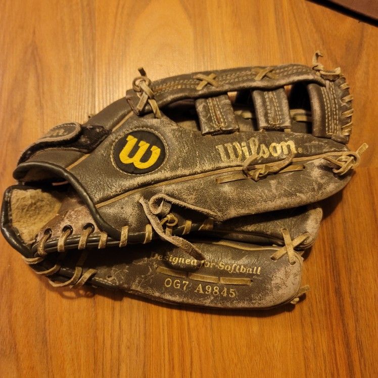 Vintage Softball Leather Glove Series A9845 BARATO