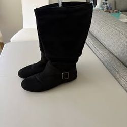 Women's Black Mid-Calf Slouch Boots – Size 9 W