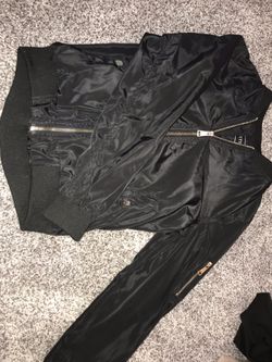 black bomber jacket